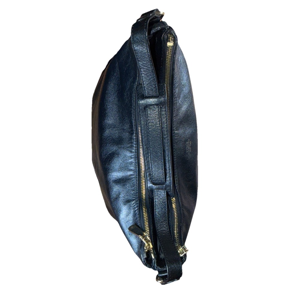 Vince Camuto Hobo Bag in Black Smooth Black Leather Handbag Purse - Picture 3 of 11